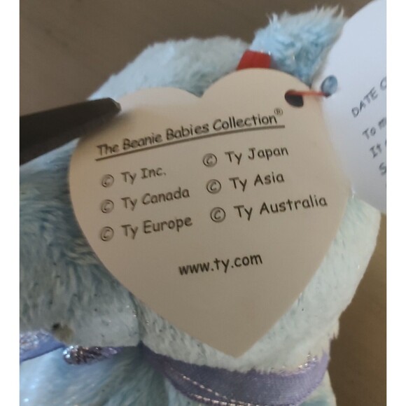 TY Lani Beanie Baby Plush Toy Light Blue Bear w/ Silver Flecks Vintage 2004 - Picture 12 of 13